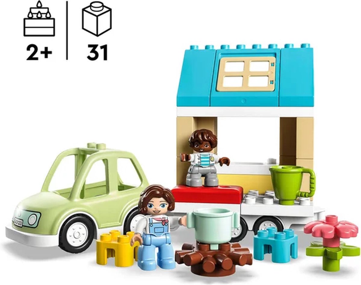 LEGO DUPLO Stad Familiehuis op wielen, Peuterspeelgoed - 10986