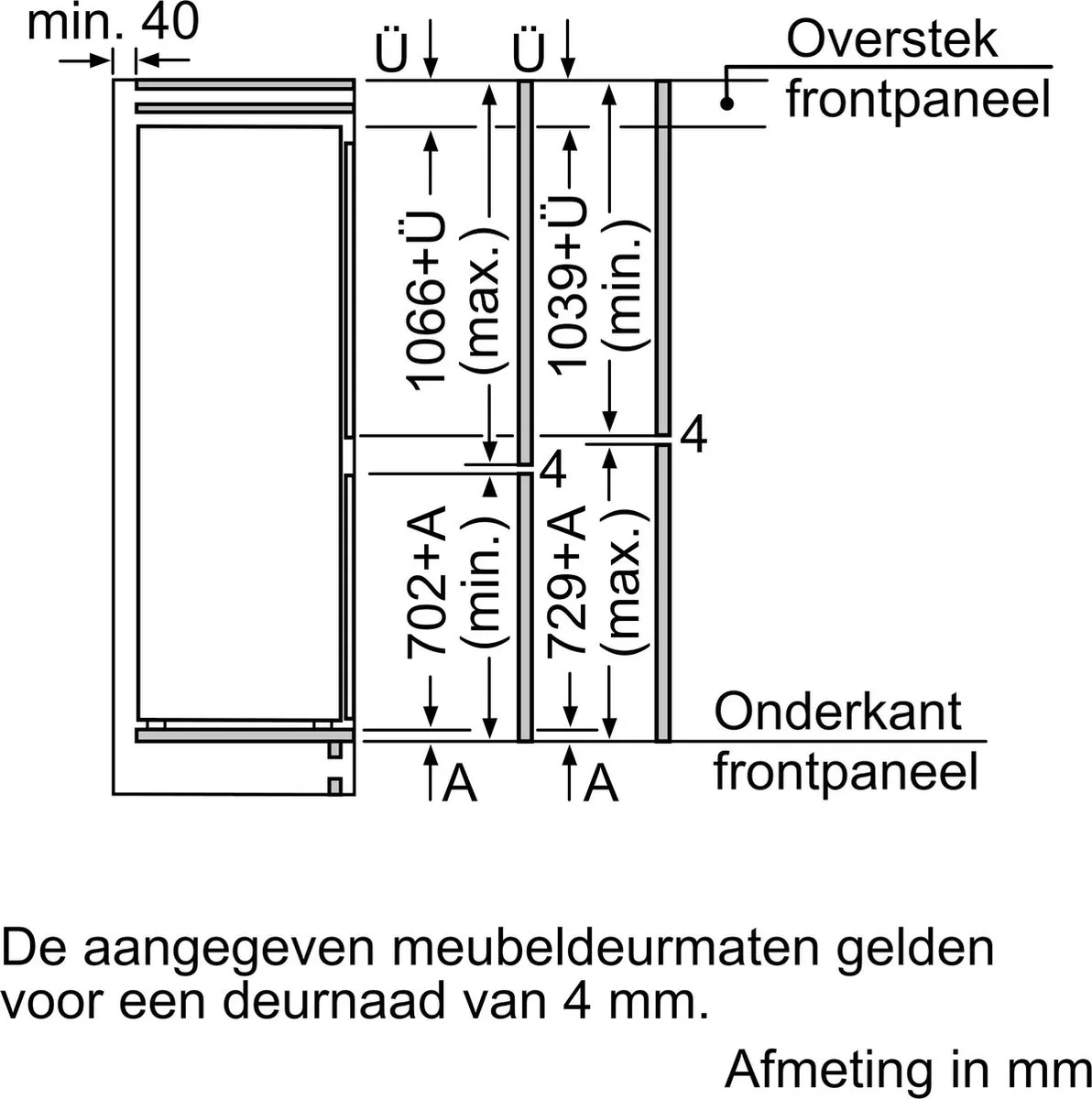 Siemens iQ100 KI86VNFE0 Inbouw Koel-Vriescombinatie 267L - Energielabel E