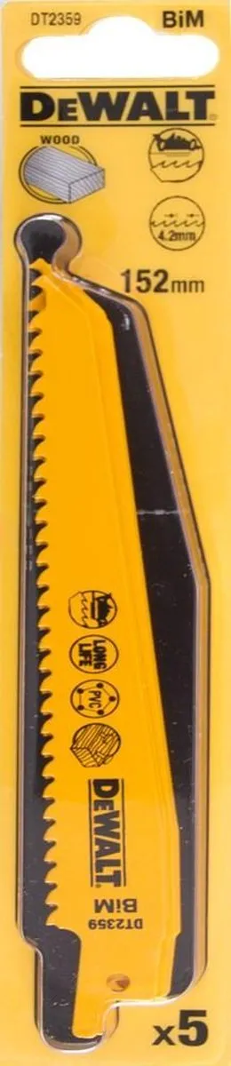 DeWalt DT2359 Reciprozaagblad 152x4,2mm - 5 Stuks