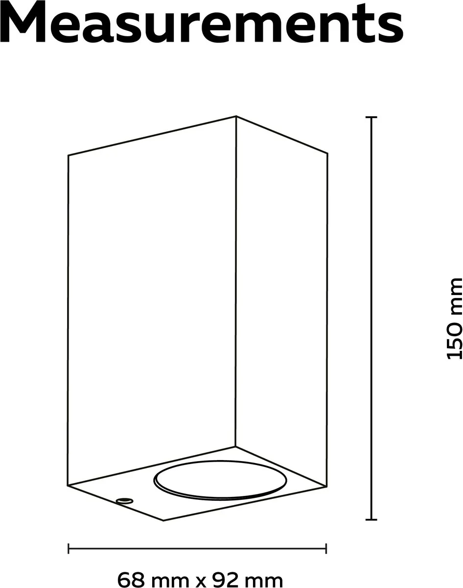 Calex Wandlamp Bergamo 2x GU10 IP54 - 4 Stuks - Zwart