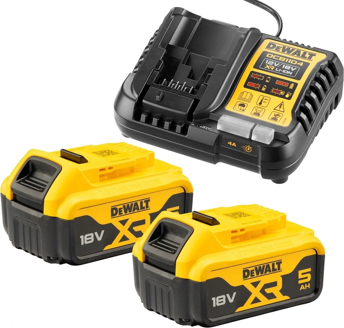 DeWalt DCB1104P2 Starterset - 2x DCB184 5.0Ah 18V XR + DCB1104 Multilader