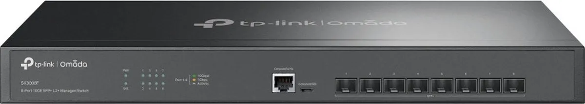 TP-Link TL-SX3008F Netwerkswitch 8 Poorten - 160 Gbps
