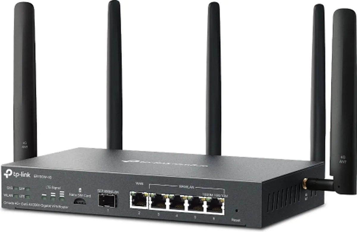 TP-Link Omada ER706W-4G Draadloze Router - 5x LAN - Zwart