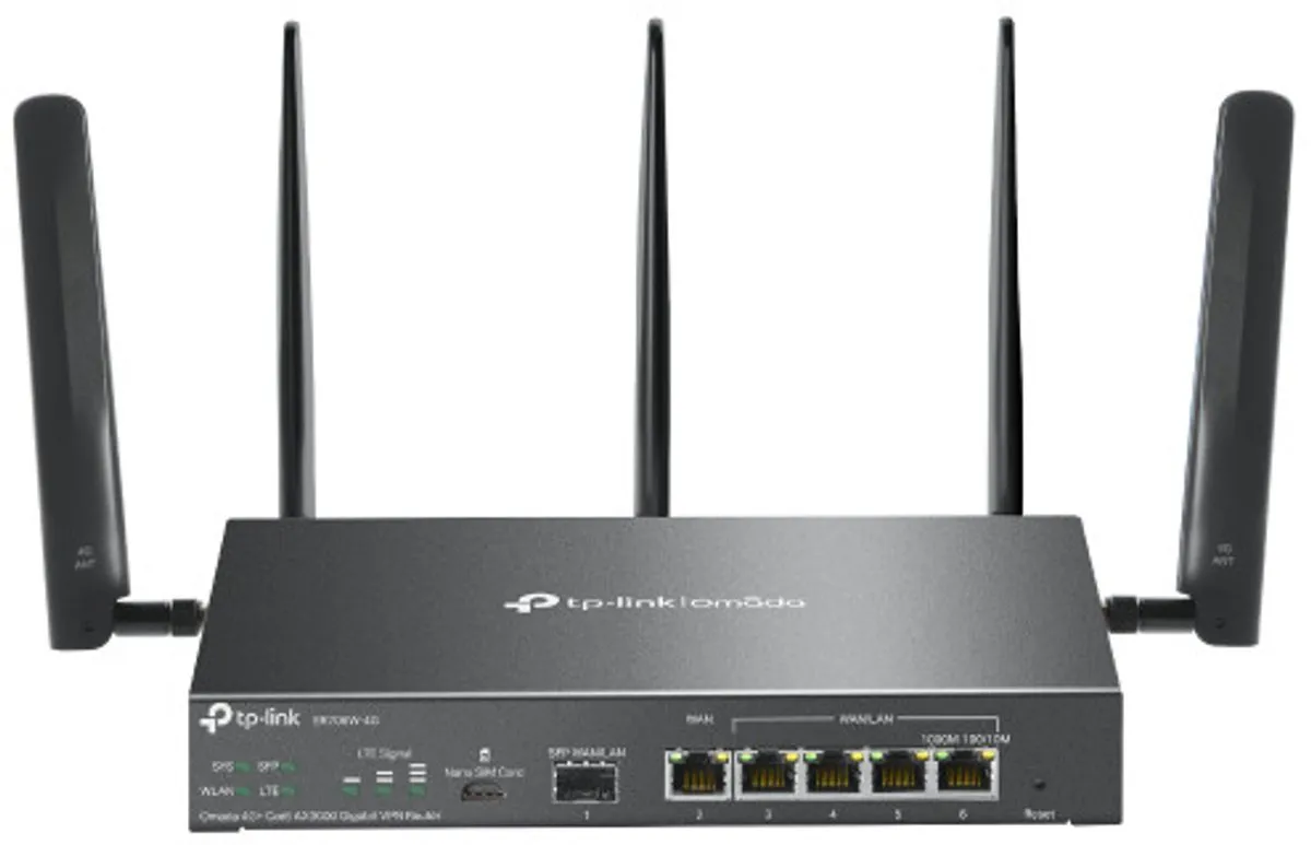 TP-Link Omada ER706W-4G Draadloze Router - 5x LAN - Zwart