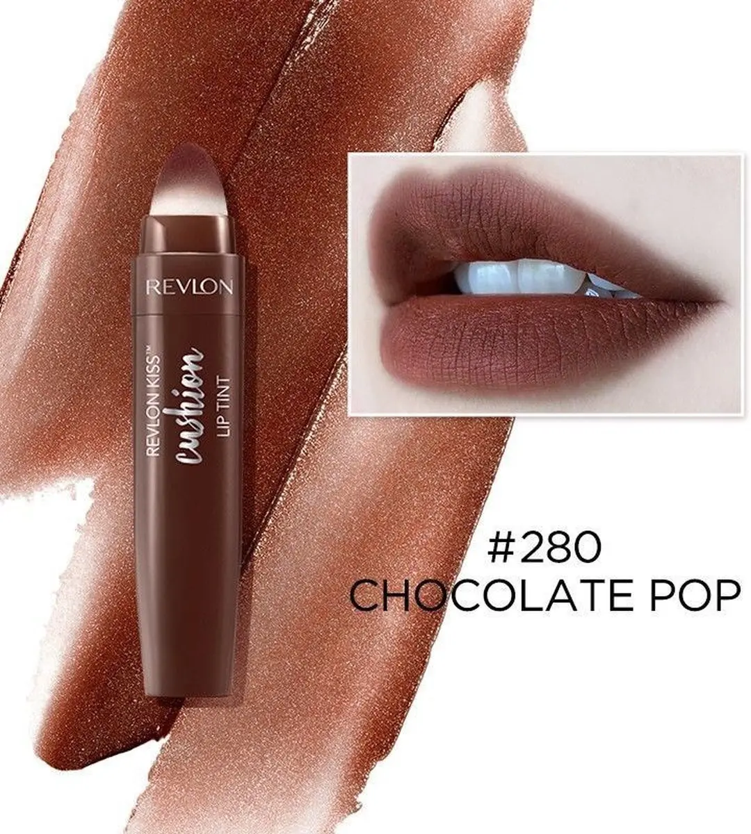 Revlon Kiss Cushion Lip Tint 280 Chocolate Pop - 4.4ml