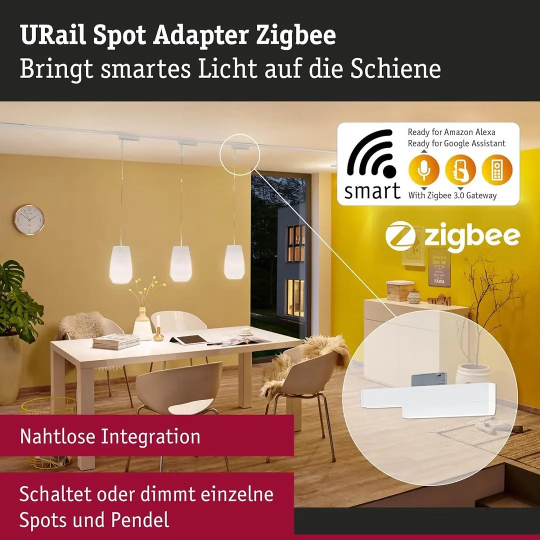 Paulmann URail Zigbee 3.0 Railadapter - Wit