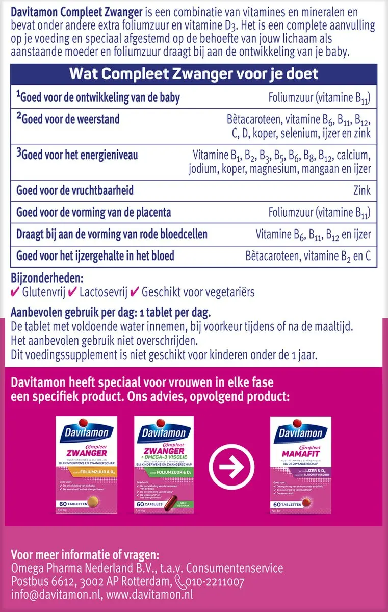 Davitamon Mama Compleet Zwanger - 60 Tabletten
