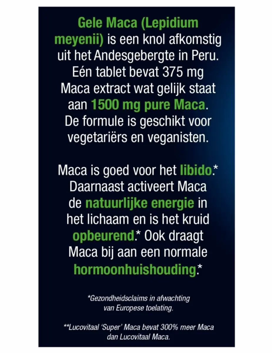 Lucovitaal Super Maca Tabletten 60 stuks
