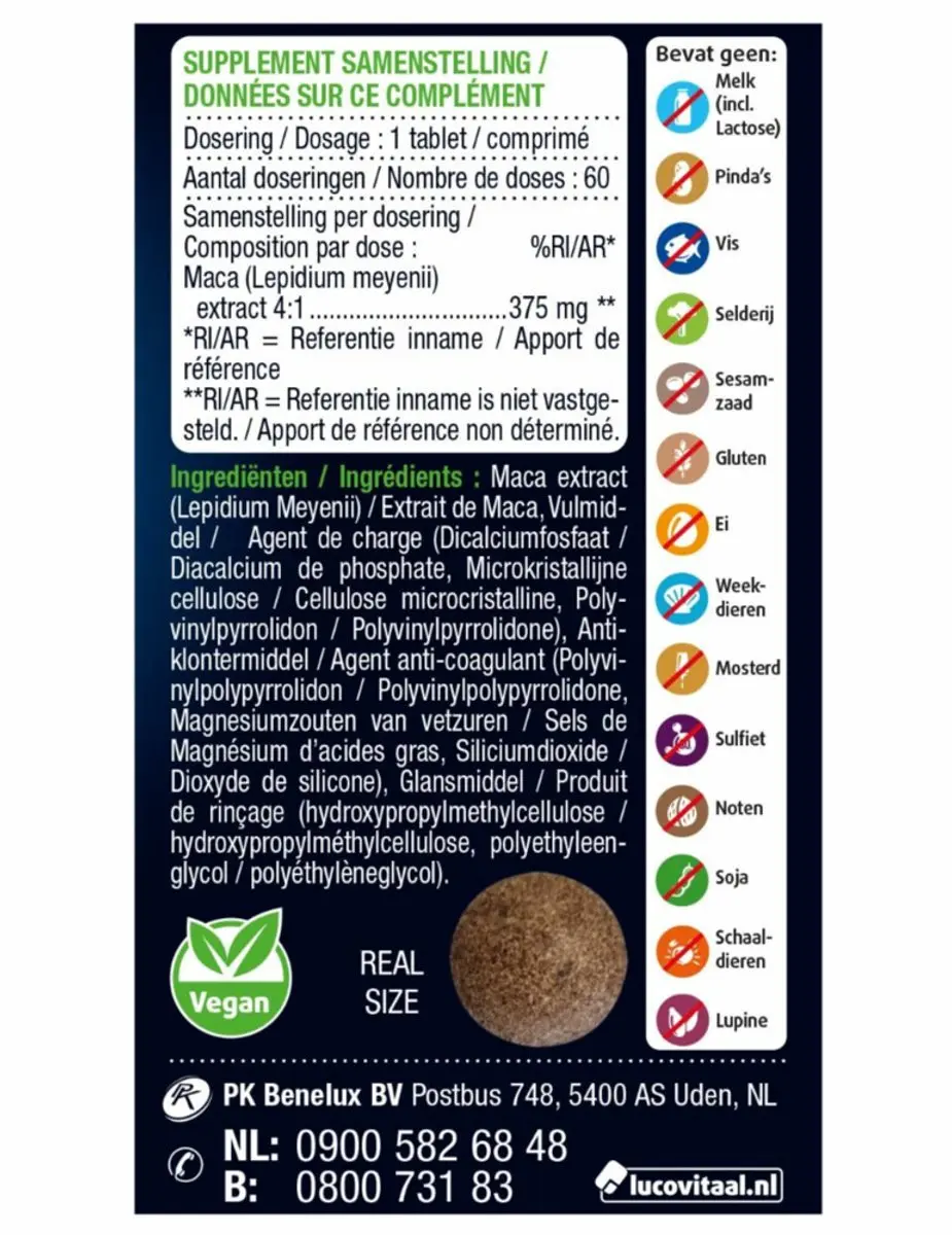 Lucovitaal Super Maca Tabletten 60 stuks