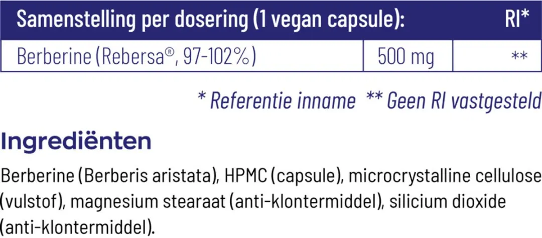 Vitakruid Berberine 500 Rebersa - 120 Vegancapsules
