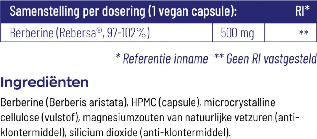 Vitakruid Berberine 500 Rebersa - 120 Vegancapsules