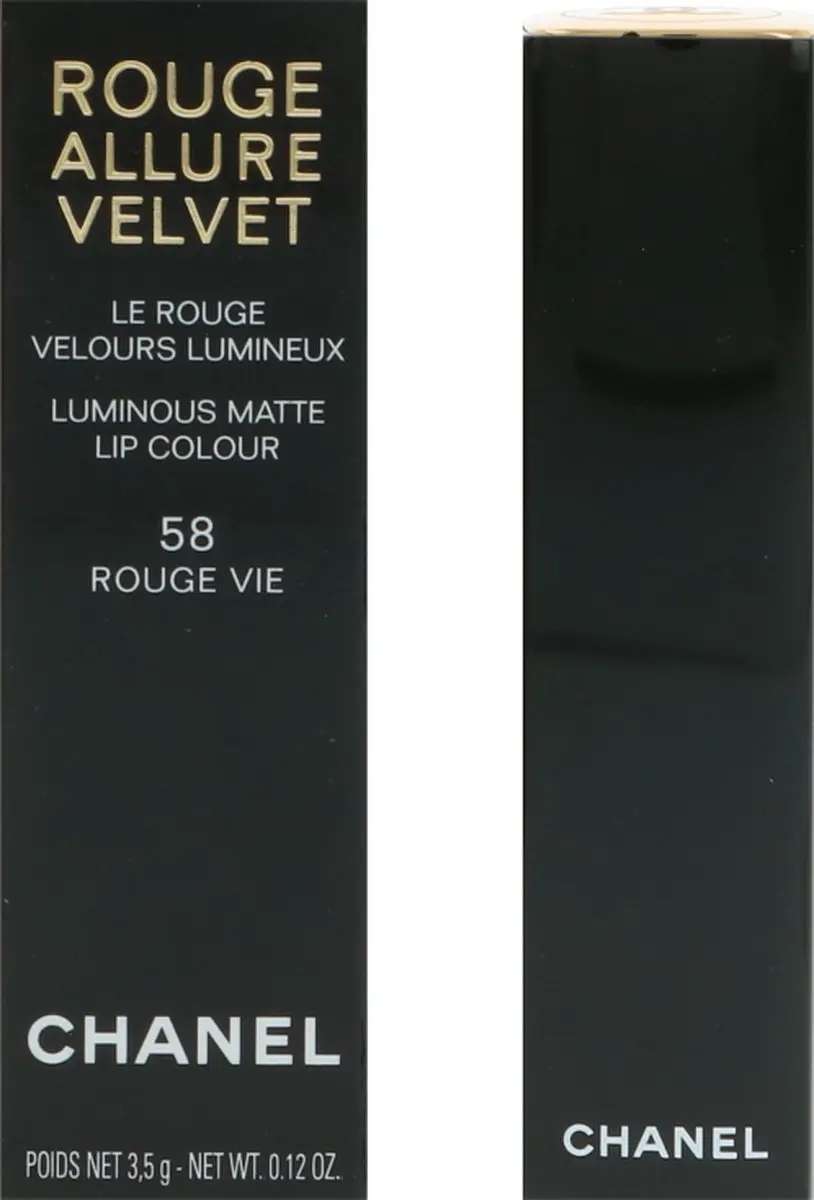 Chanel Rouge Allure Velvet Matte Lippenstift 58 Rouge Vie - 3.5g - afbeelding 6 van 6