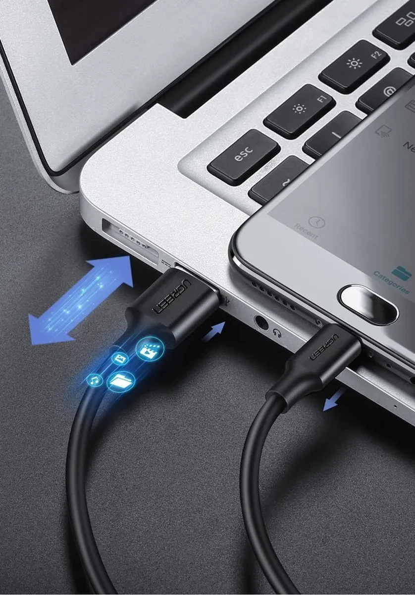 UGREEN USB Kabel Micro USB 2A 1m - Zwart - afbeelding 6 van 6