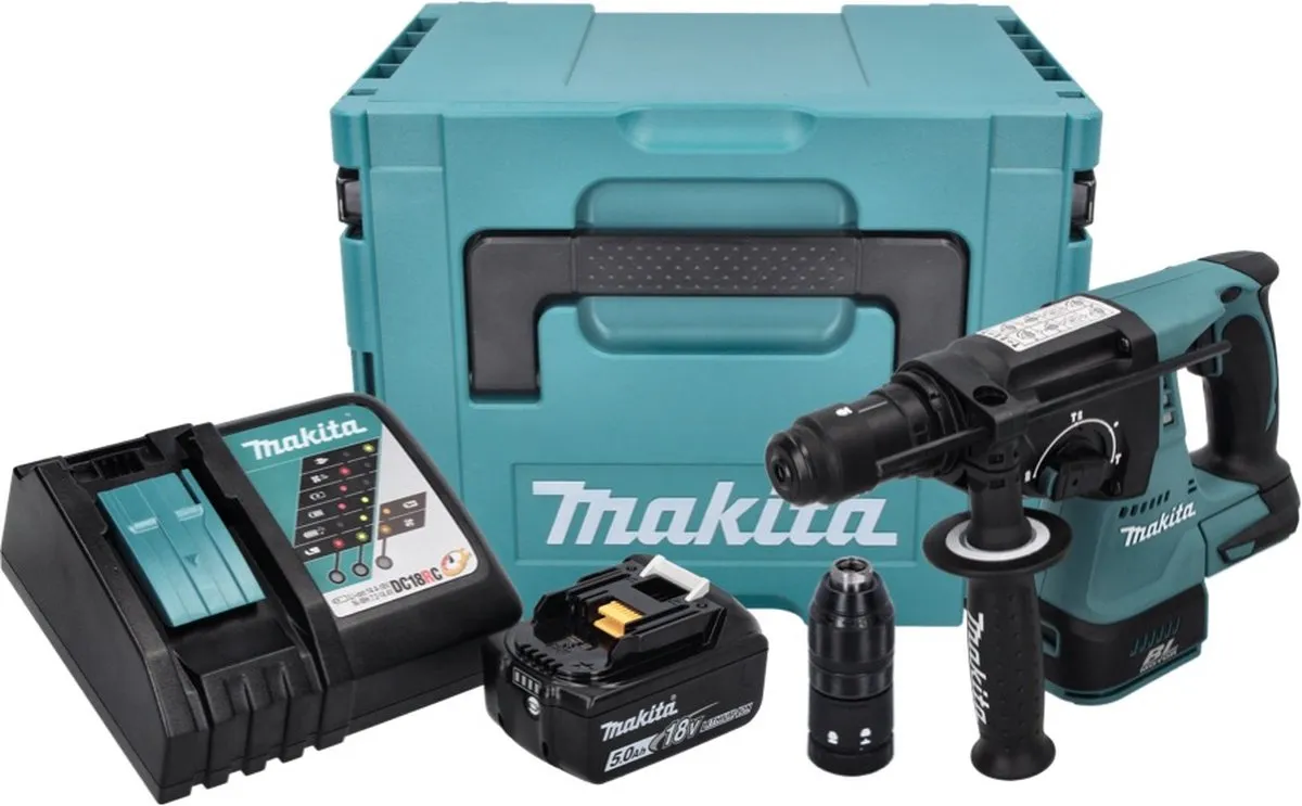 Makita DHR243RT1J Accuboormachine 18V SDS-plus Brushless - 2,0J - 1x 5,0Ah + Oplader