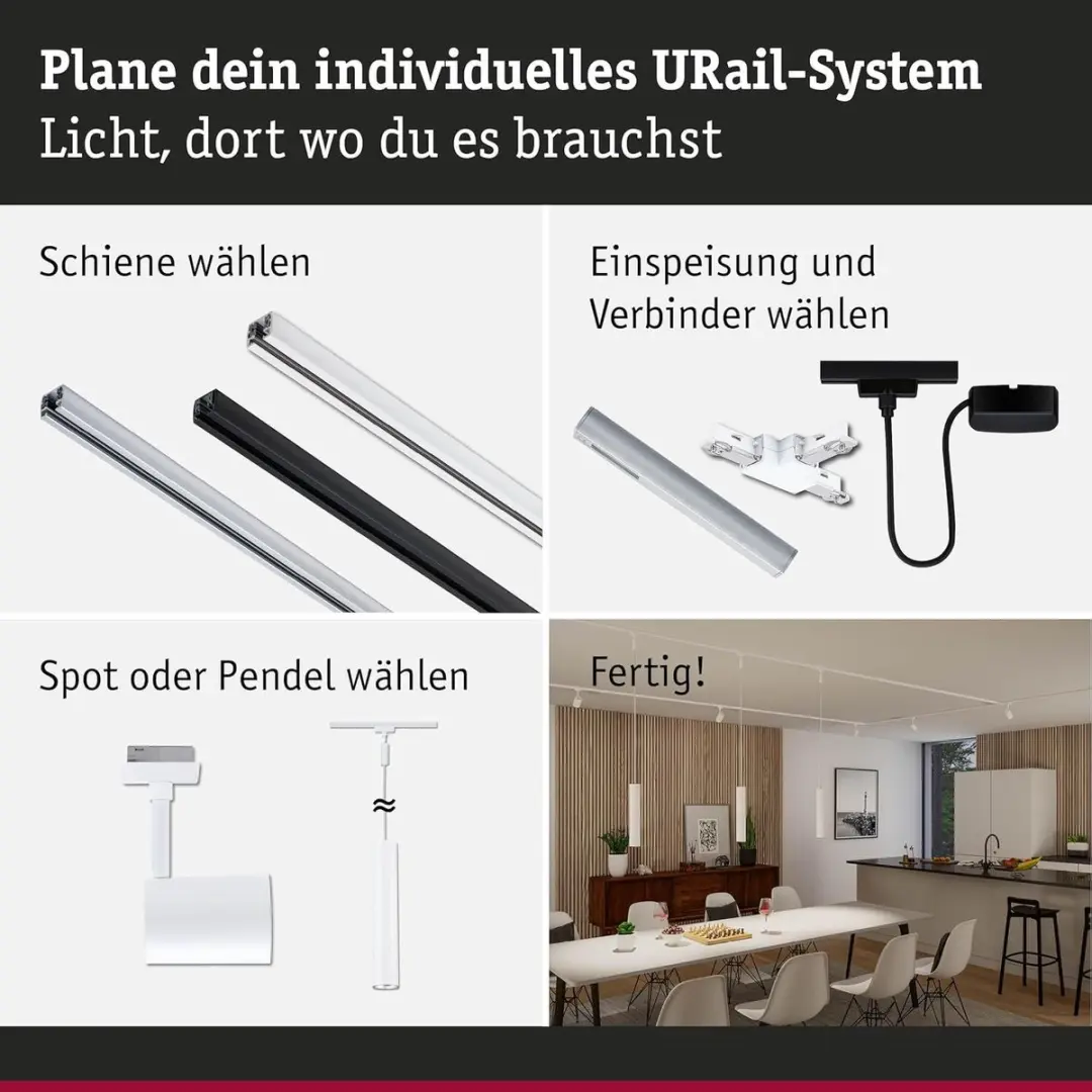 Paulmann URail Zigbee 3.0 Railadapter 240x21mm - 50W - Wit