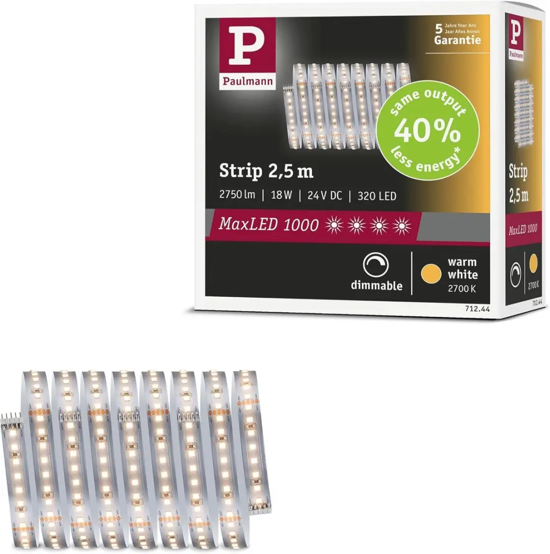 Paulmann MaxLED 1000 LED-strip 2,5m 18W 1100lm/m 2700K