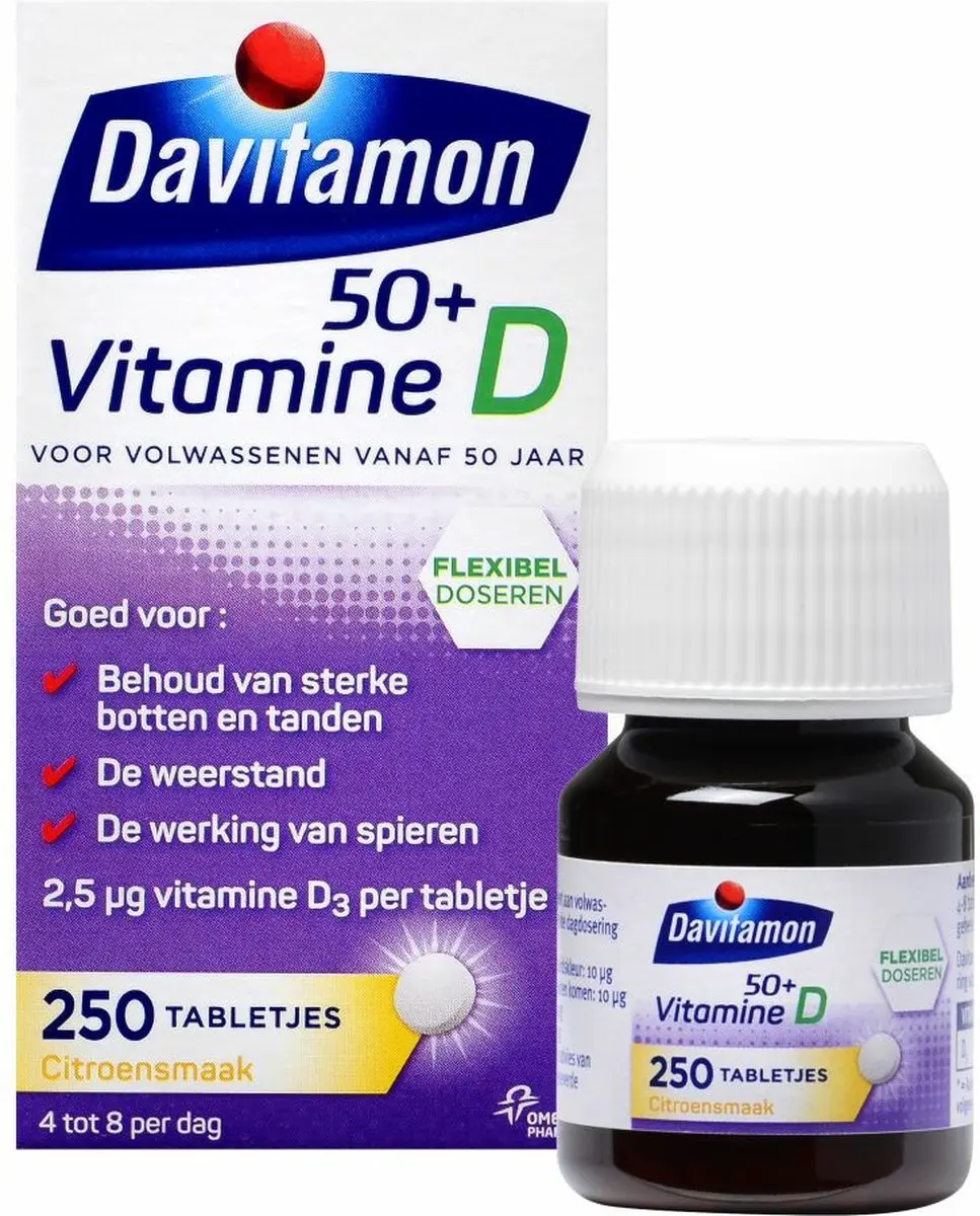 Davitamon Vitamine D3 4x250 tabletten - 1000g