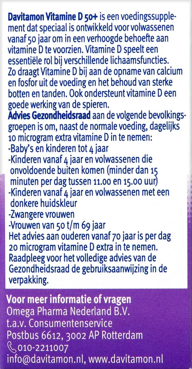 Davitamon Vitamine D3 250 Stuks