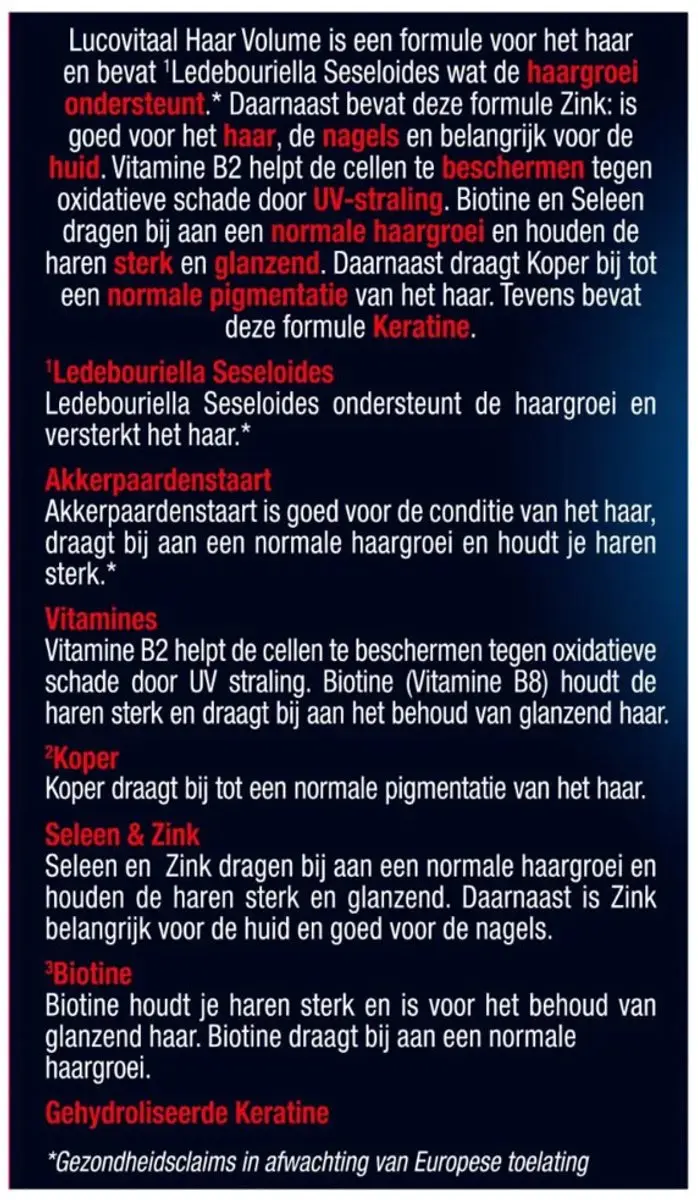 Lucovitaal Haar & Baard Volume Capsules - 30 Stuks