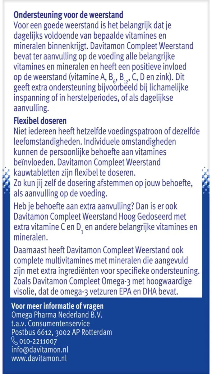 Davitamon Compleet Weerstand Kauwvitamines Aardbei - 240g