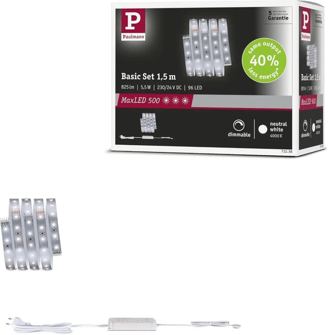 Paulmann 71238 MaxLED 500 LED-strip Neutraal Wit 1,5m