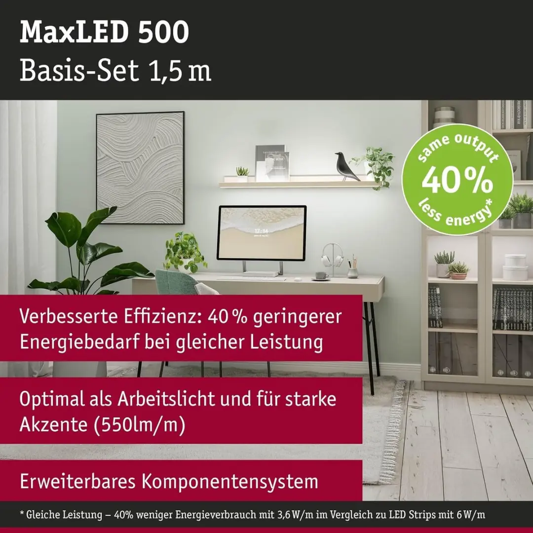 Paulmann 71238 MaxLED 500 LED-strip Neutraal Wit 1,5m - 550 lm/m