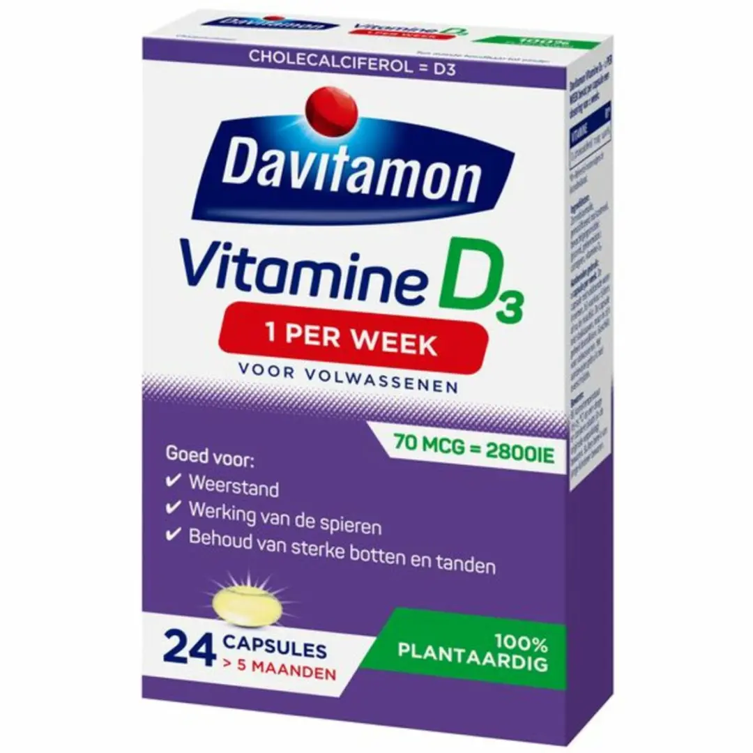 Davitamon Vitamine D Vegan 1 Per Week - 24 Stuks