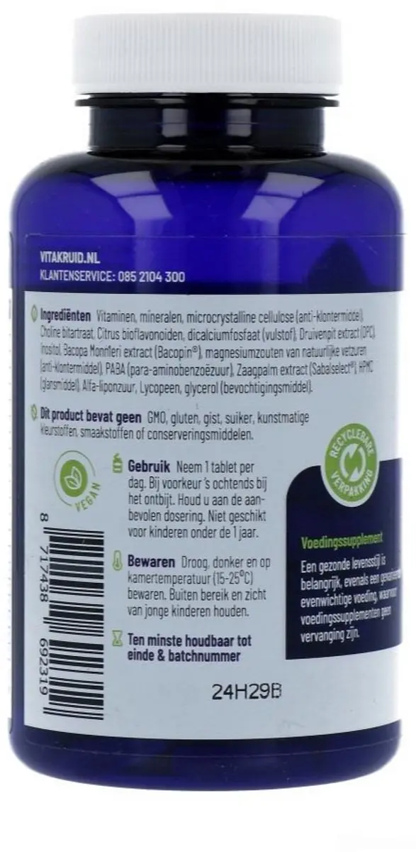Vitakruid Multi Dag Man 50+ 90 Tabletten