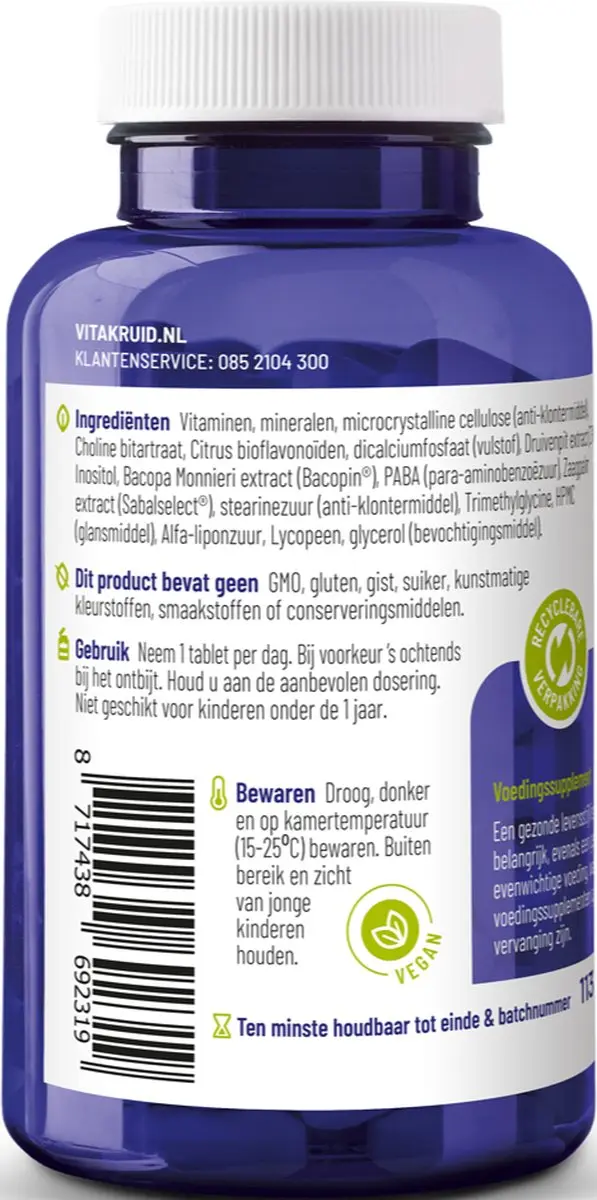 Vitakruid Multi Dag Man 50+ 90 Tabletten