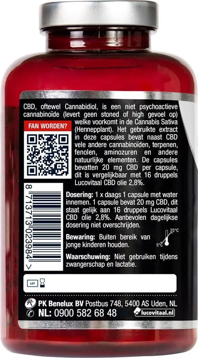 Lucovitaal CBD Capsules 20mg - 90 Stuks