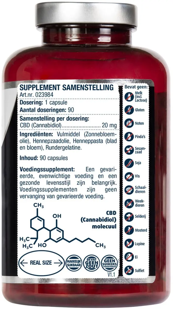 Lucovitaal CBD Capsules 20mg - 90 Stuks