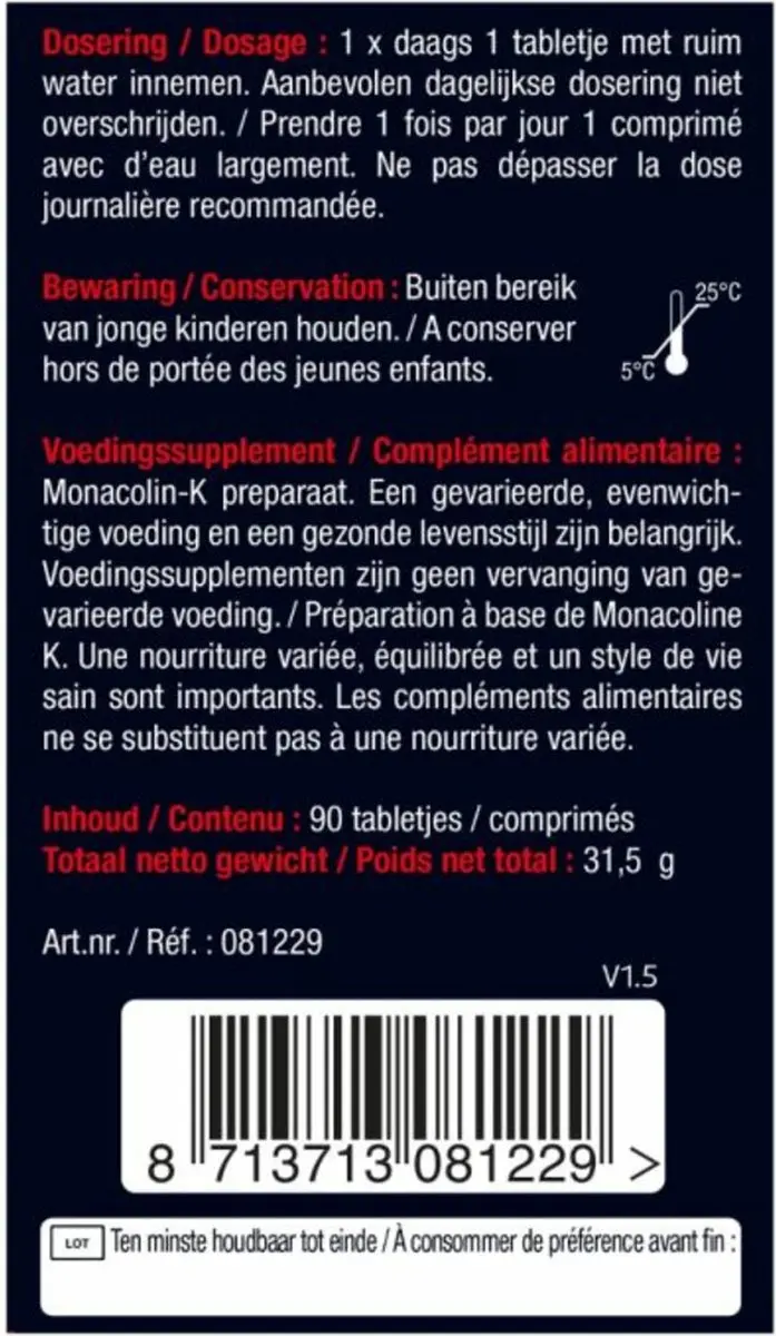 Lucovitaal Rode Gist Rijst 90 tabletten