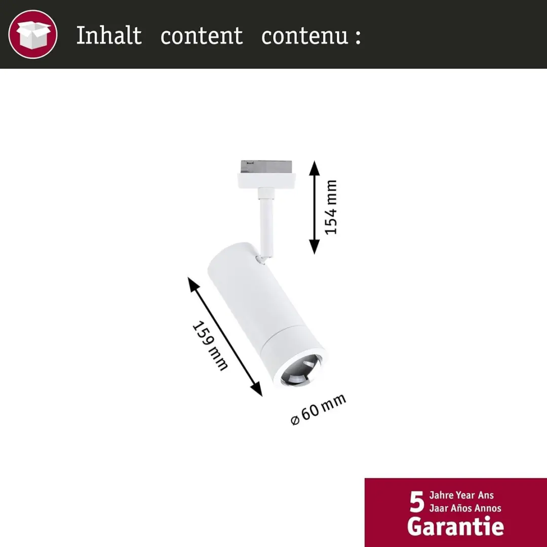 Paulmann URail Spot Smart Home Zigbee 3.0 RGBW 230lm - 4,5W - Matzwart