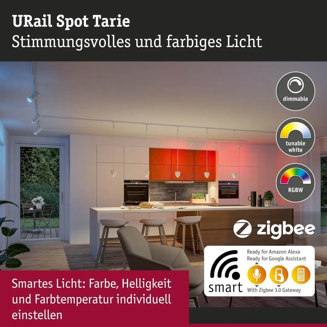 Paulmann URail Spot Smart Home Zigbee 3.0 RGBW 230lm - 4,5W - Matzwart