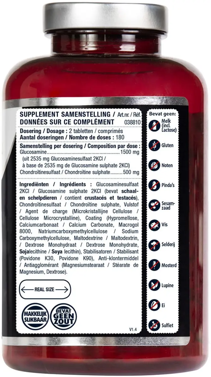 Lucovitaal Glucosamine Chondroitine 1500/500mg - 360 tabletten