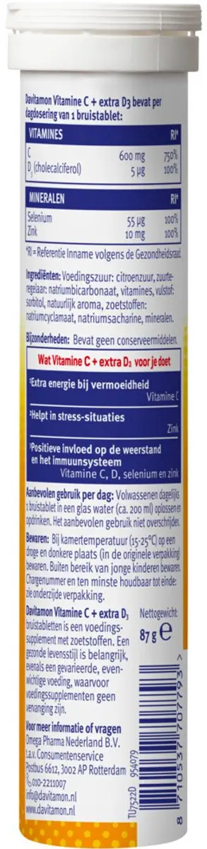 Davitamon Vitamine C Forte + D3 Citroen Bruistabletten - 4x15 Stuks