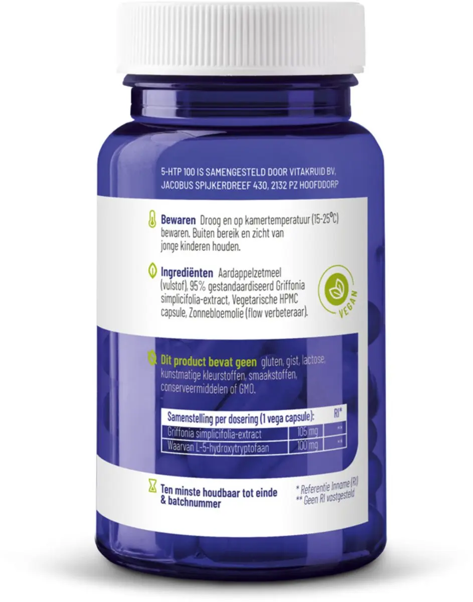 Vitakruid 5-HTP 100mg - 120 Vegancapsules