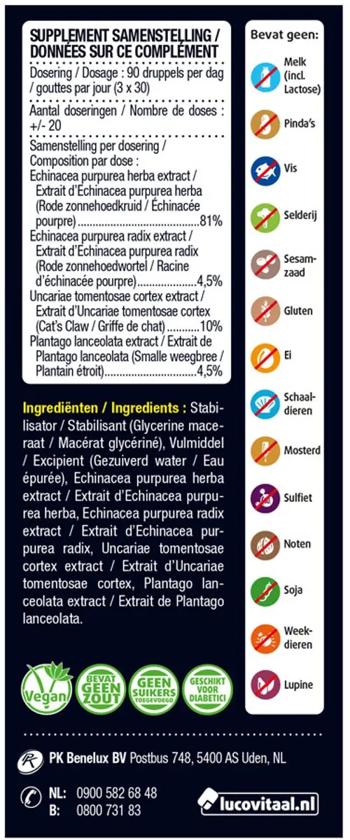 Lucovitaal Echinacea Forte met Cat's Claw 3x100ml