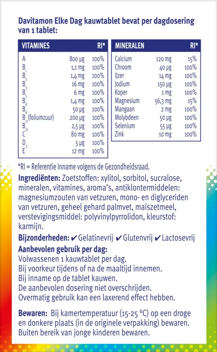 Davitamon Elke Dag Kauwtabletten - 240g (4x60 Stuks)