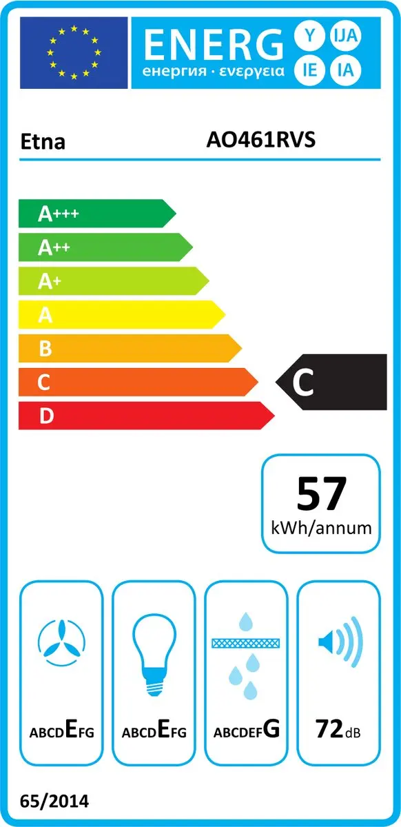 Etna AO461RVS Onderbouw Afzuigkap 60cm - 305m³/u - RVS