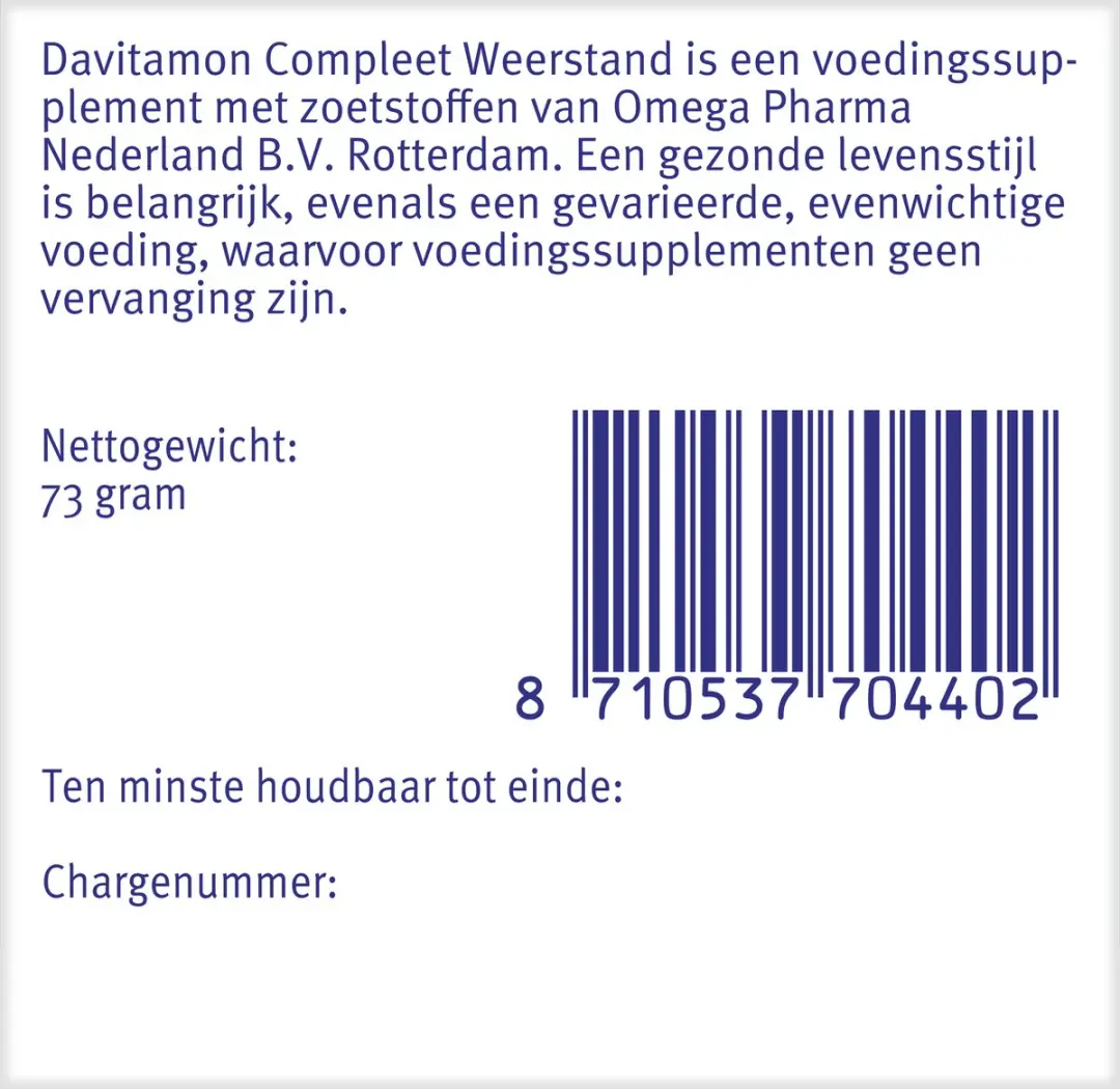 Davitamon Compleet Weerstand Kauwvitamines Bosvruchten - 60 Stuks