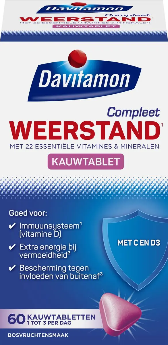 Davitamon Compleet Weerstand Kauwvitamines Bosvruchten - 60 Stuks