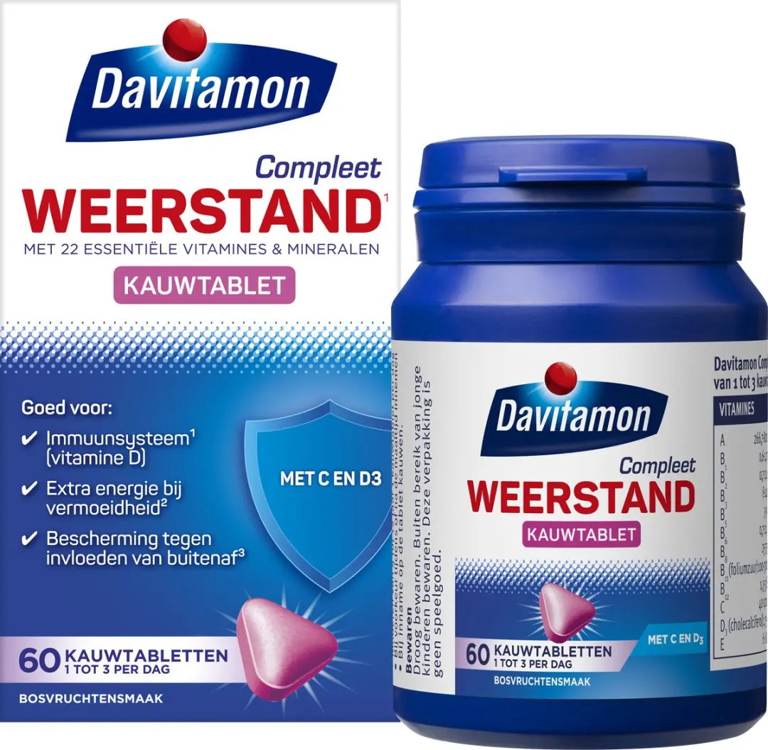 Davitamon Compleet Weerstand Kauwvitamines Bosvruchten