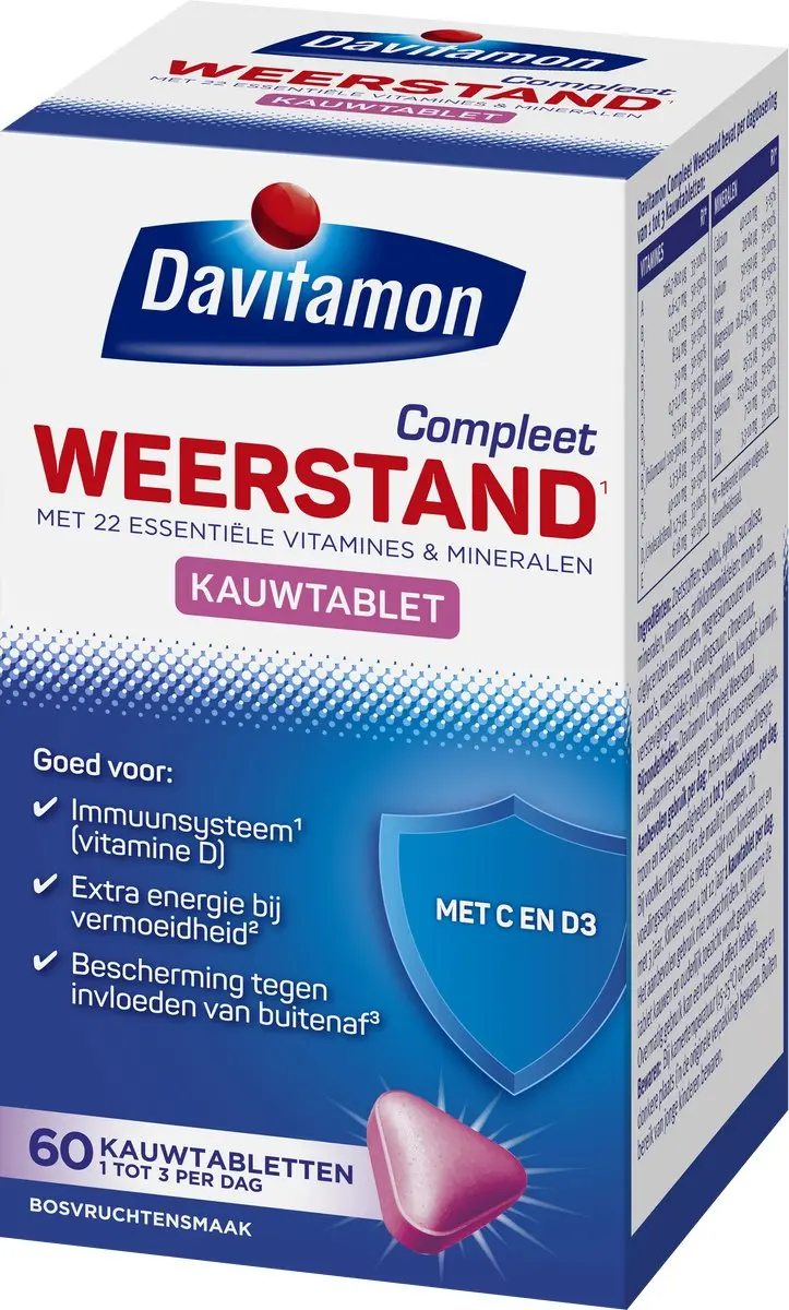 Davitamon Compleet Weerstand Kauwvitamines Bosvruchten - 60 Stuks