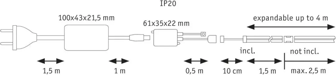 Paulmann MaxLED 500 RGBW LED-strip 1,5m - 10W - 530lm