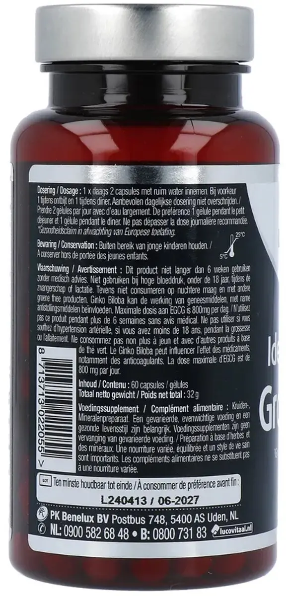 Lucovitaal Green Tea NuSlank Supplement 60 capsules