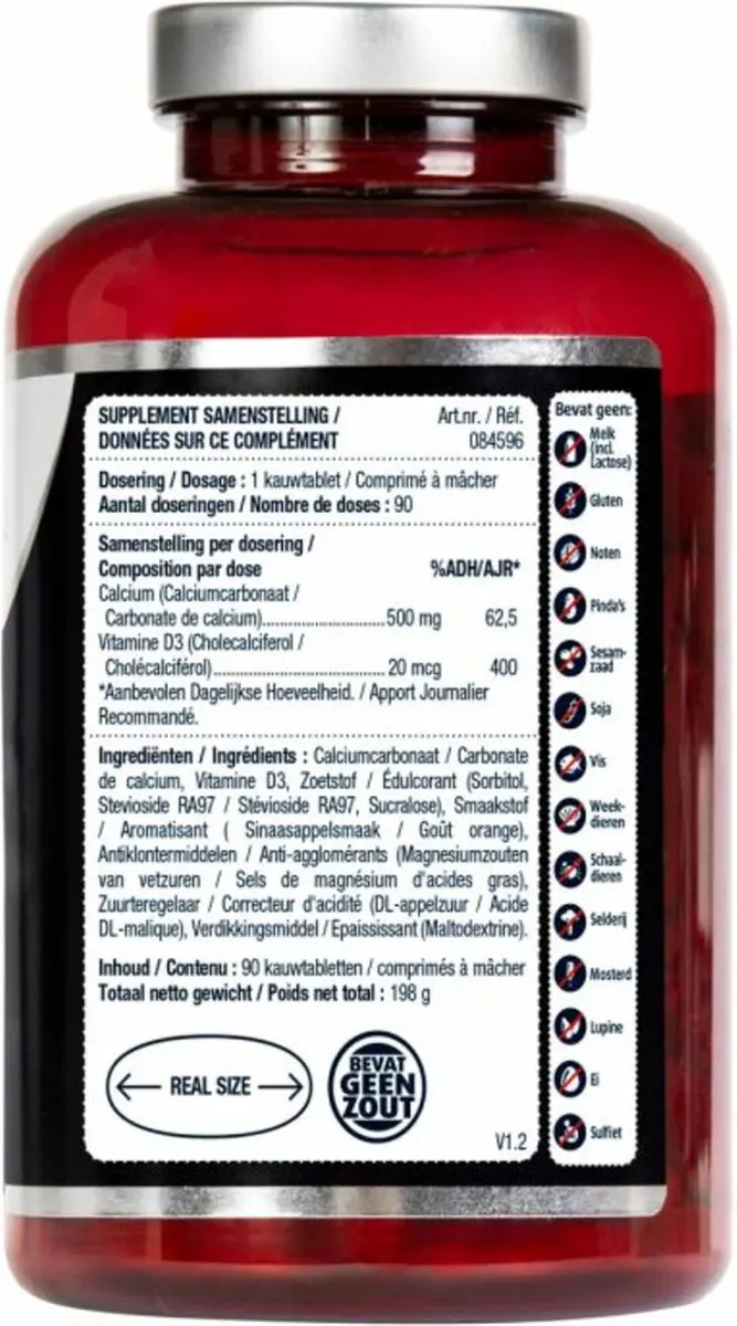 Lucovitaal Calcium 500mg + D3 20mcg Kauwtabletten - 90 Stuks
