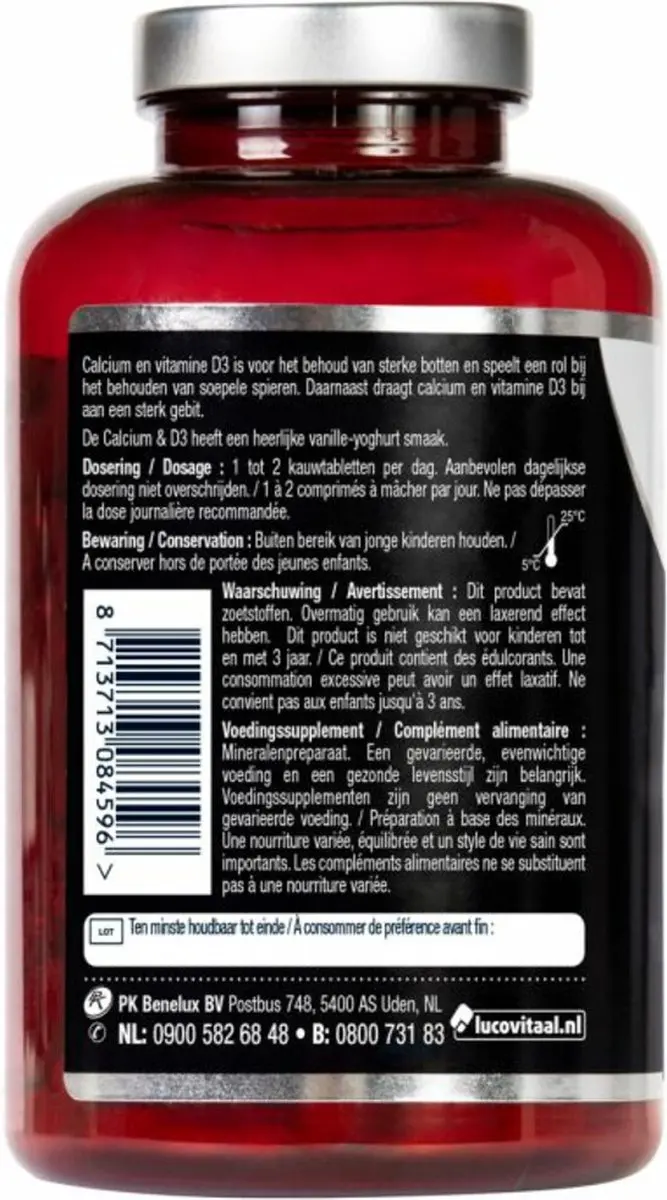 Lucovitaal Calcium 500mg + D3 20mcg Kauwtabletten - 90 Stuks