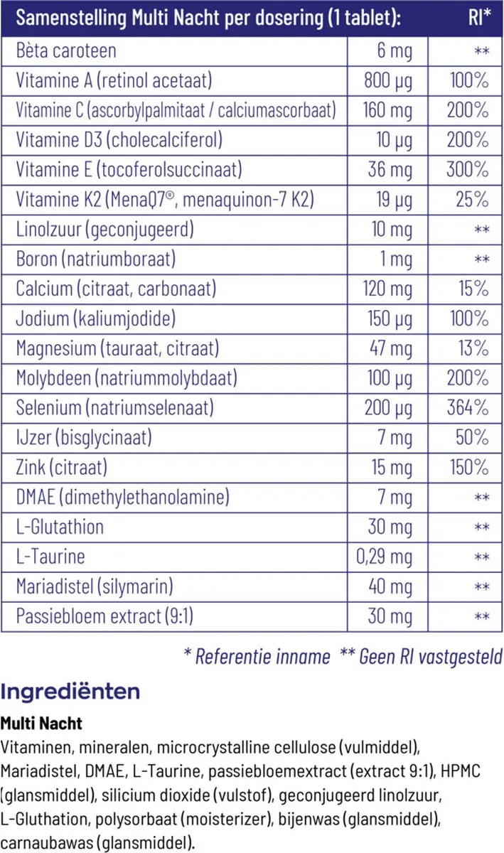 VitaKruid Multi Nacht 30 tabletten - afbeelding 6 van 6