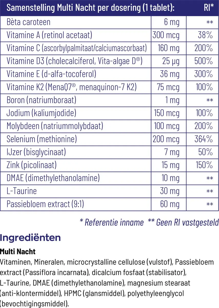 VitaKruid Multi Nacht 30 tabletten